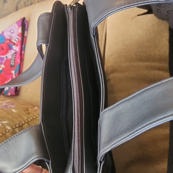 Medium shoulder bag Navy Cowhide leather - Picture 4 of 7